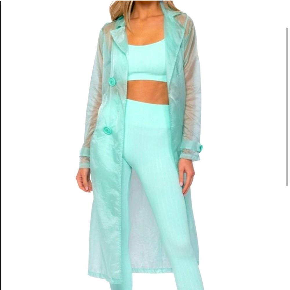 Morgan Stewart Sport transparent trench coat